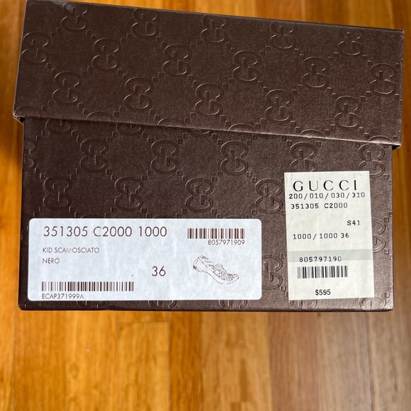 Gucci Black Suede Loafers with Gold Horsebit - Picture 7 of 7